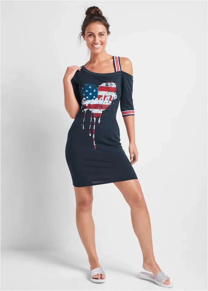 GRAPHIC LOUNGE DRESS Blue Multi Women VENUS Dresses