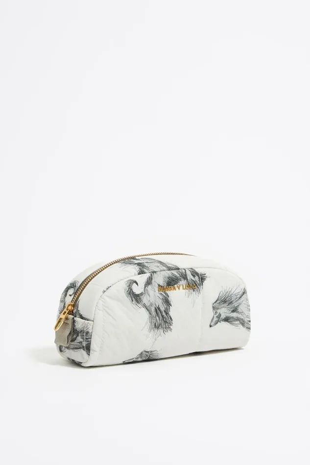 Gray Pencil Greyhound Print Nylon Makeup Case Galgo Lapiz Grey Women Bimba Y Lola Vanity Pouches Gray Pencil Greyhound Print Nylon Makeup Case Galgo Lapiz Grey Women Bimba Y Lola Vanity Pouches