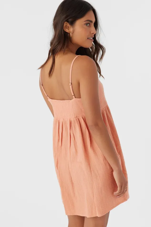 HADIA CRINKLE DOUBLE GAUZE MINI DRESS Canyon Sunset Women O039NEILL Collections