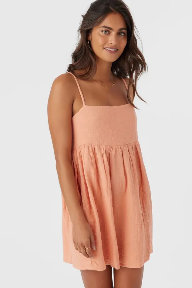 HADIA CRINKLE DOUBLE GAUZE MINI DRESS Canyon Sunset Women O039NEILL Collections