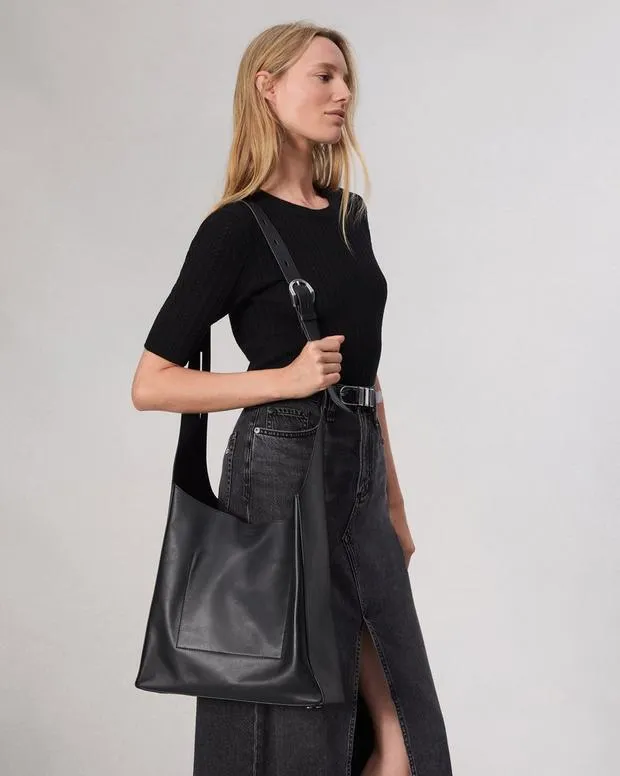 Handbags Women Rag and Bone Belize Leather Shopper Black
