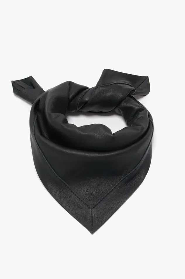 Hats and Scarves Women Victoria Beckham Leather Scarf In Black