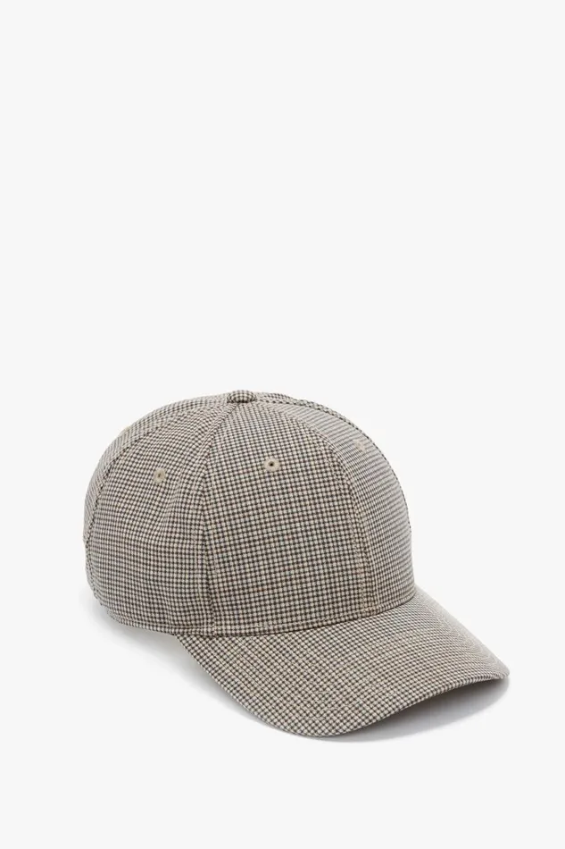 Hats and Scarves Women Victoria Beckham Logo Cap In Dogtooth Check