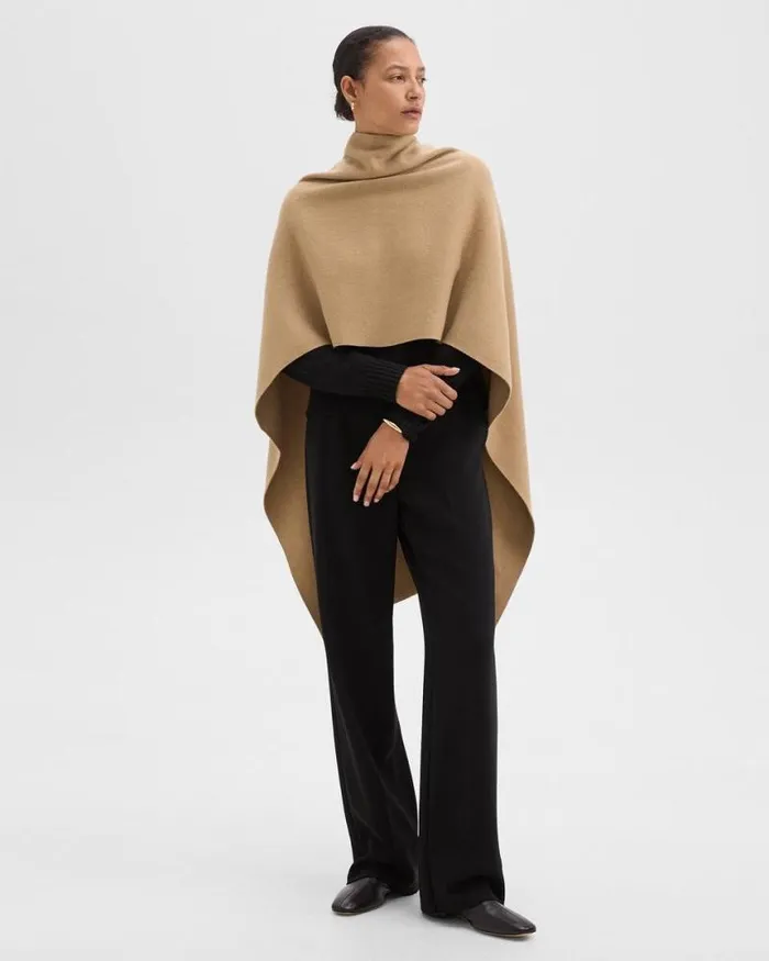 Hats Gloves Scarves Women Theory Draped Poncho In Felted WoolCashmere New Camel Hats Gloves Scarves Women Theory Draped Poncho In Felted WoolCashmere New Camel
