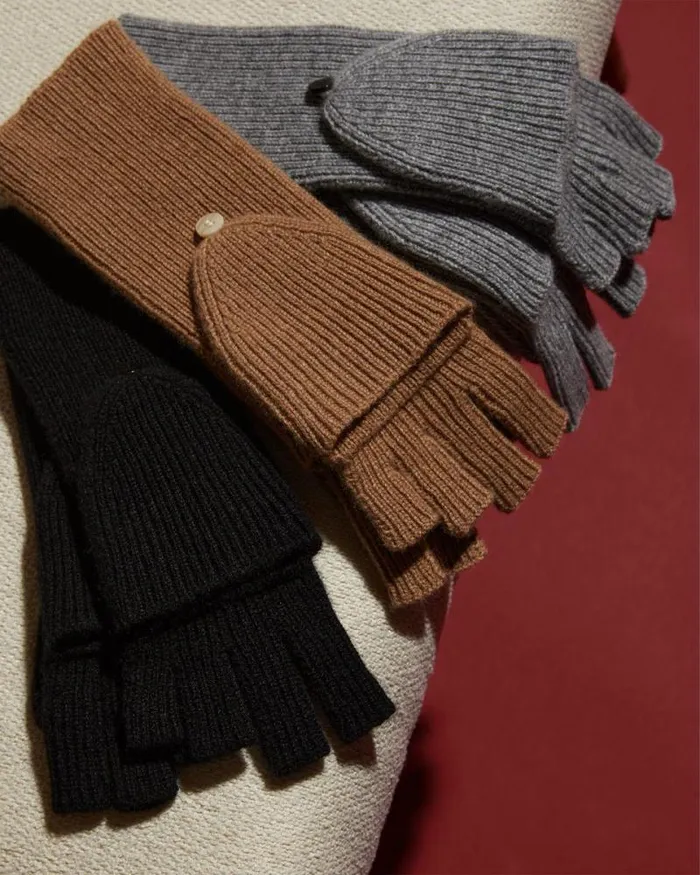 Hats Gloves Scarves Women Theory FoldBack Gloves In Cashmere Black Hats Gloves Scarves Women Theory FoldBack Gloves In Cashmere Black