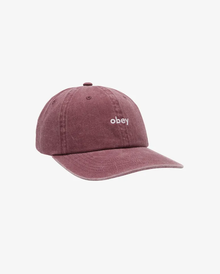 HEADWEAR OBEY Clothing Men PIGMENT LOWERCASE HAT Pigment Vino