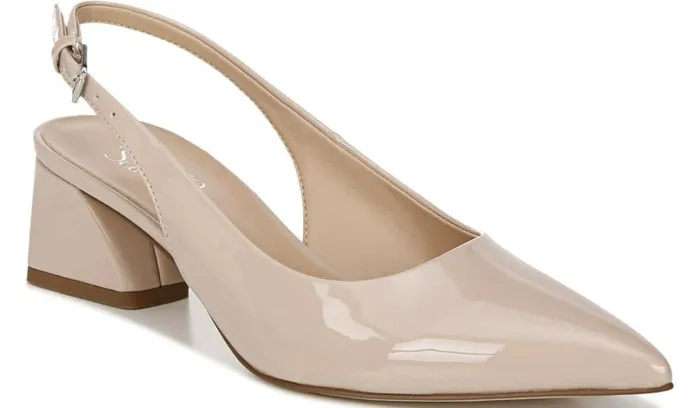 Heels Women Franco Sarto Franco Racer Slingback Pump Nude Patent Faux Leather