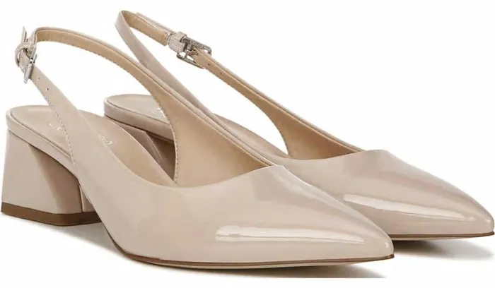 Heels Women Franco Sarto Franco Racer Slingback Pump Nude Patent Faux Leather