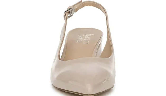 Heels Women Franco Sarto Franco Racer Slingback Pump Nude Patent Faux Leather