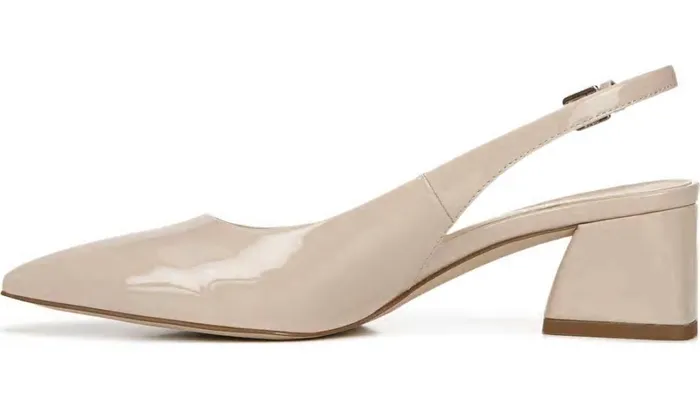 Heels Women Franco Sarto Franco Racer Slingback Pump Nude Patent Faux Leather