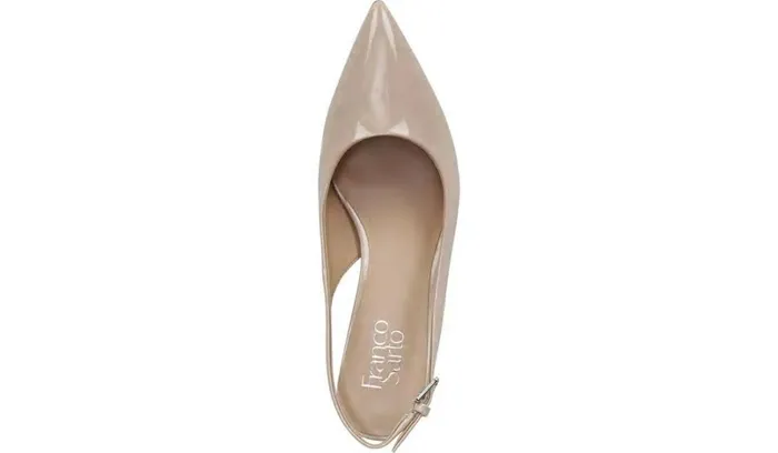 Heels Women Franco Sarto Franco Racer Slingback Pump Nude Patent Faux Leather