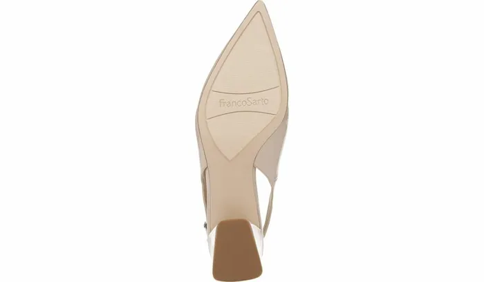 Heels Women Franco Sarto Franco Racer Slingback Pump Nude Patent Faux Leather