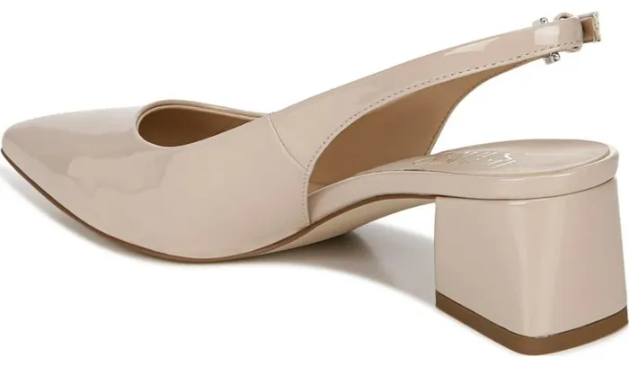Heels Women Franco Sarto Franco Racer Slingback Pump Nude Patent Faux Leather