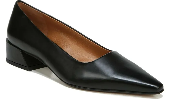Heels Women Franco Sarto Sarto Modena Block Heel Pump Black Leather