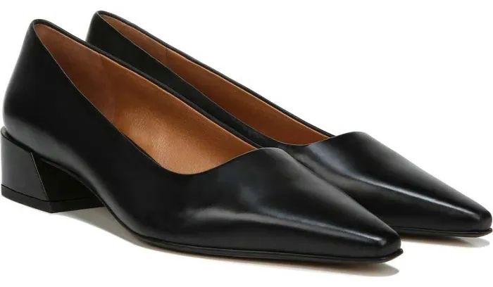 Heels Women Franco Sarto Sarto Modena Block Heel Pump Black Leather