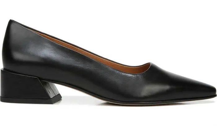 Heels Women Franco Sarto Sarto Modena Block Heel Pump Black Leather