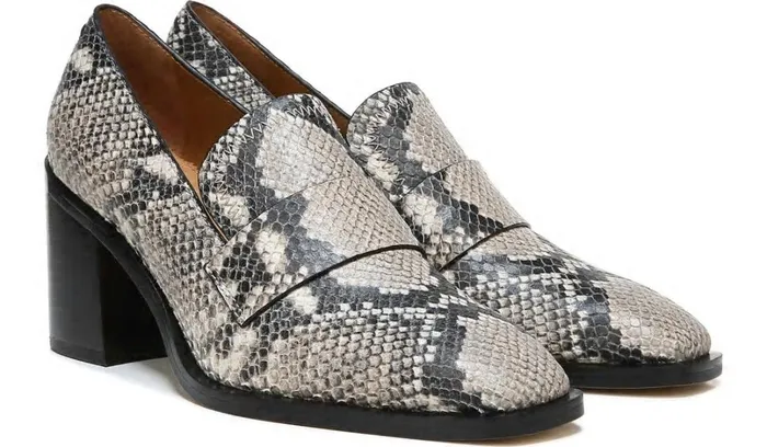 Heels Women Franco Sarto Sarto Renato Block Heel Pump Roccia Snake Print Leather