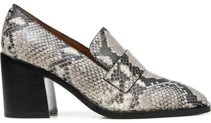 Heels Women Franco Sarto Sarto Renato Block Heel Pump Roccia Snake Print Leather