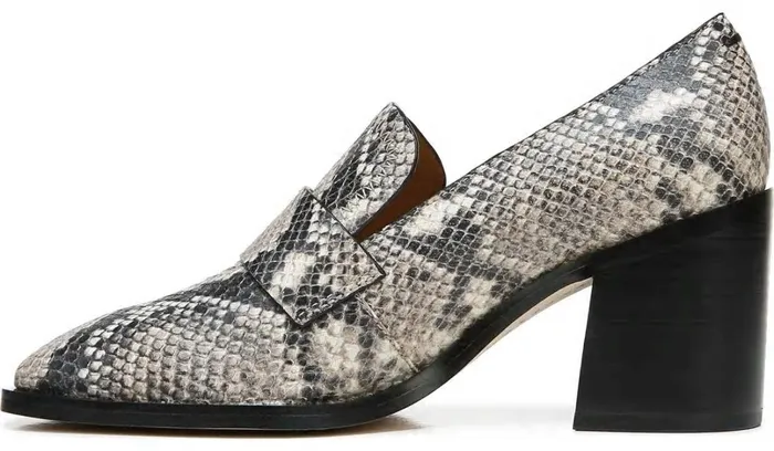 Heels Women Franco Sarto Sarto Renato Block Heel Pump Roccia Snake Print Leather