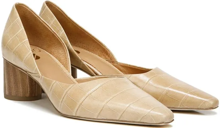 Heels Women Franco Sarto Sarto Rita Pump Sand Crocco Leather