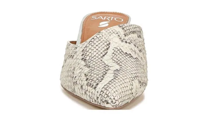 Heels Women Franco Sarto Sarto Visa 2 Mule Natural Snake Print Leather