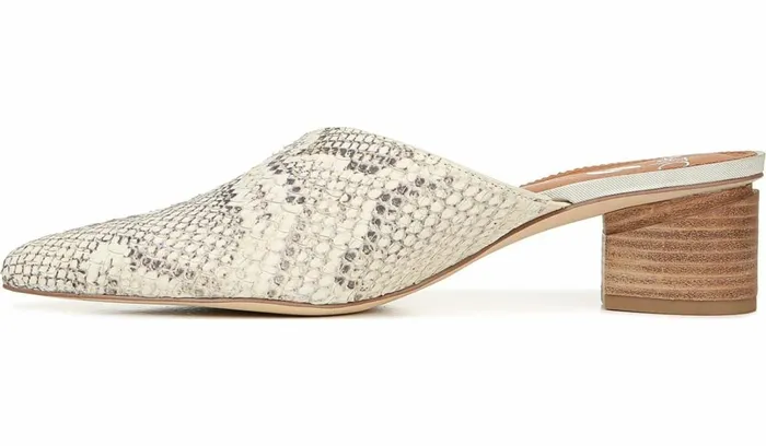 Heels Women Franco Sarto Sarto Visa 2 Mule Natural Snake Print Leather