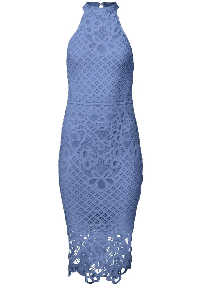 HIGH NECK LACE DRESS Blue Women VENUS Formal Dresses