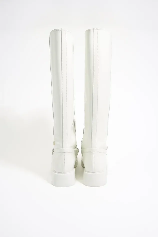 High White Leather Boot White Women Bimba Y Lola Ankle Boots And Boots High White Leather Boot White Women Bimba Y Lola Ankle Boots And Boots