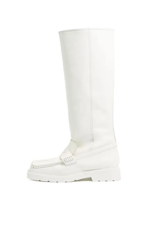 High White Leather Boot White Women Bimba Y Lola Bimba Y Palomo