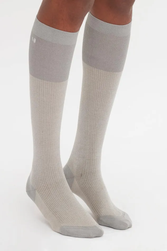 Hosiery Women Victoria Beckham Superfine Rib Socks In Lunar Grey