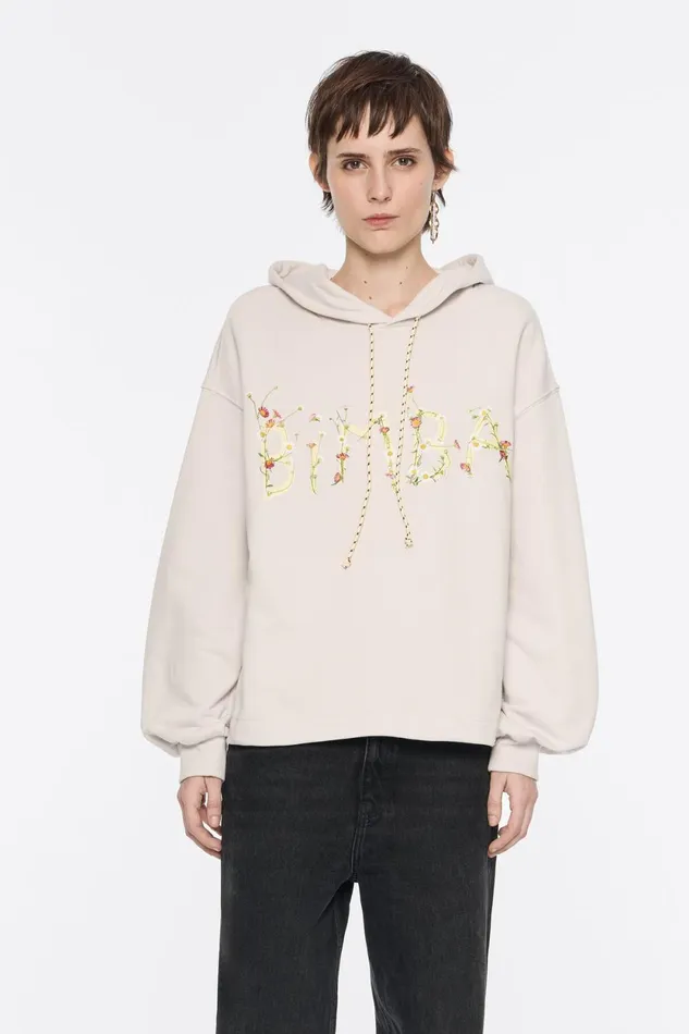 Ice Gray Logo Sweatshirt Ice Grey Women Bimba Y Lola Sweatshirts