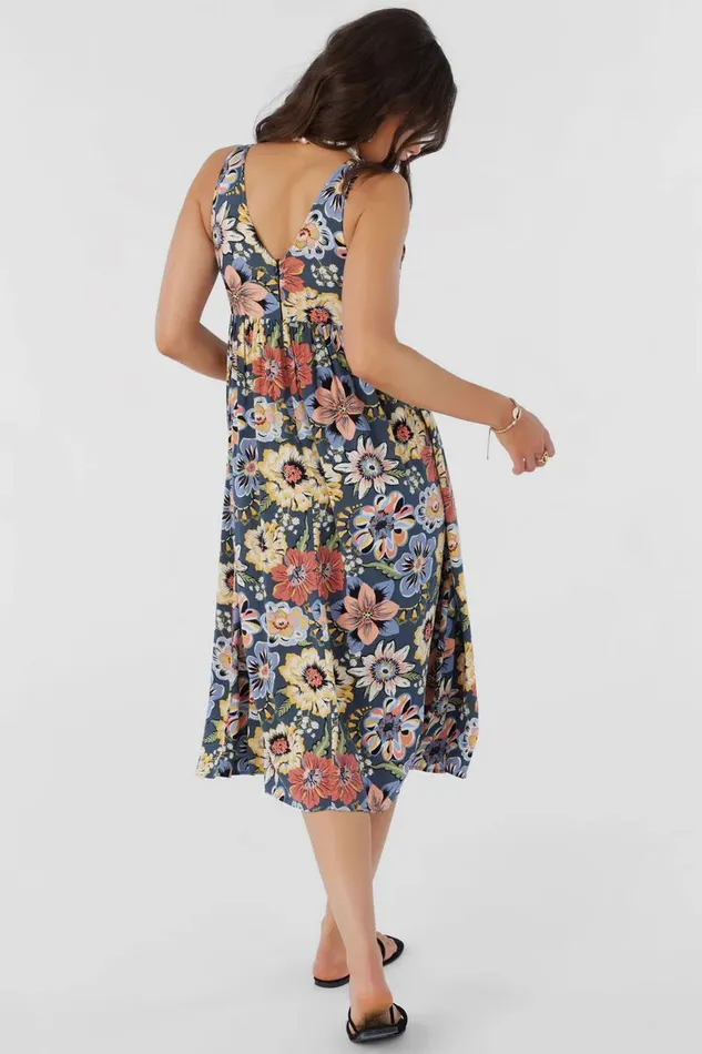 ISSY TALITHA FLORAL MIDI DRESS Slate Women O039NEILL Clothing