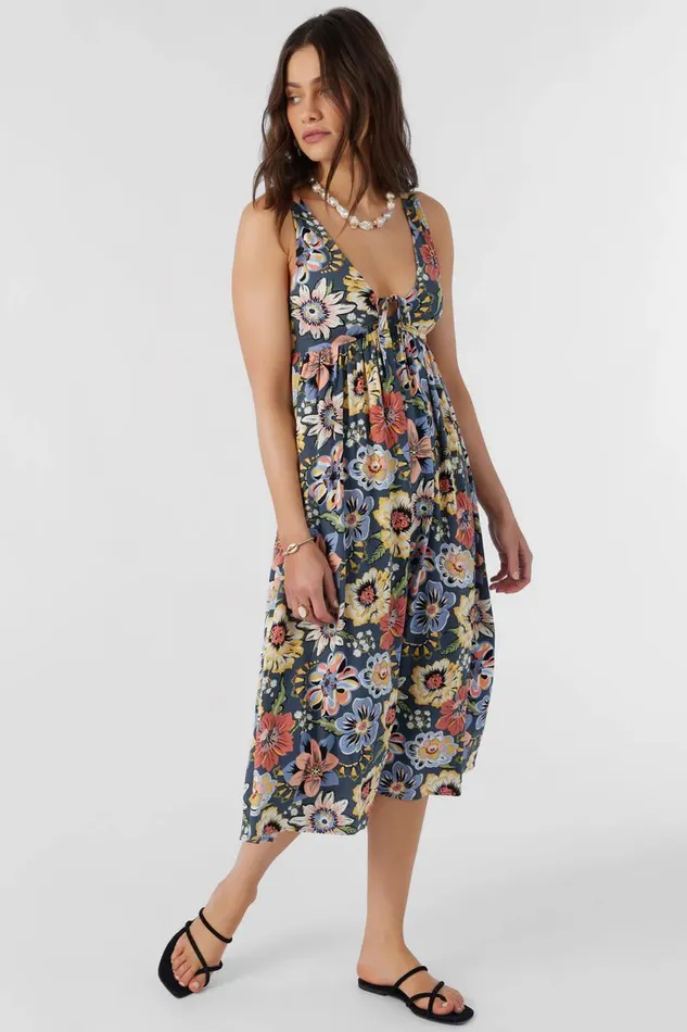 ISSY TALITHA FLORAL MIDI DRESS Slate Women O039NEILL Clothing