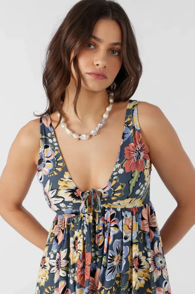 ISSY TALITHA FLORAL MIDI DRESS Slate Women O039NEILL Clothing