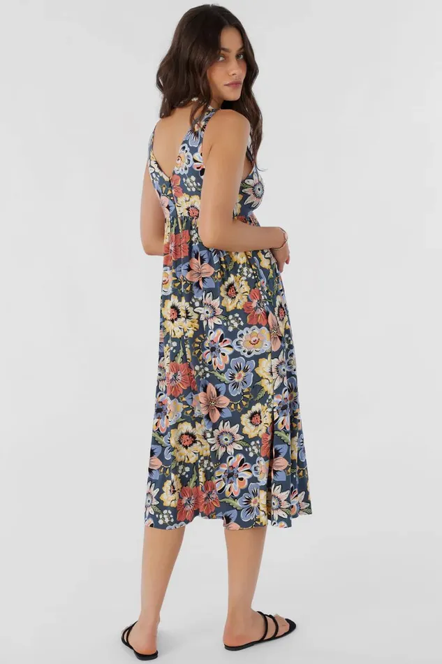 ISSY TALITHA FLORAL MIDI DRESS Slate Women O039NEILL Clothing