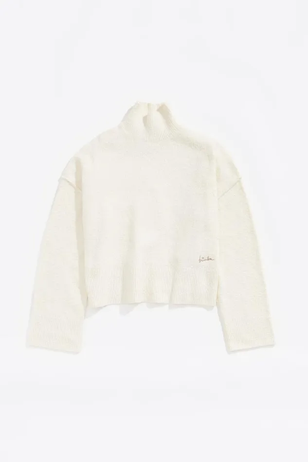 Ivory Cotton Boxy Sweater Ivory Women Bimba Y Lola Knitwear Ivory Cotton Boxy Sweater Ivory Women Bimba Y Lola Knitwear