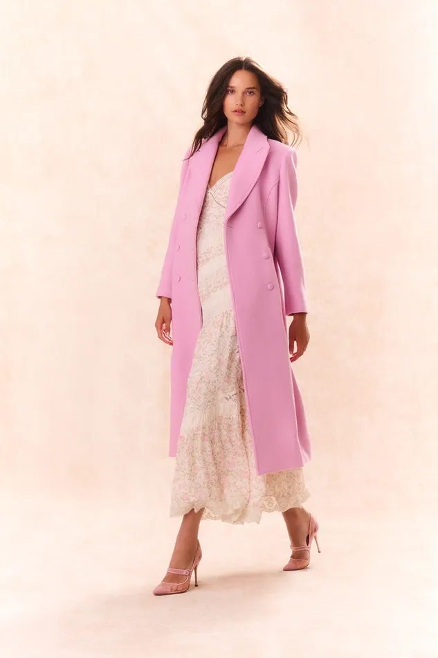 Jackets and Coats Women LoveShackFancy Angeli Wool Military Coat Pirouette Pink Jackets and Coats Women LoveShackFancy Angeli Wool Military Coat Pirouette Pink