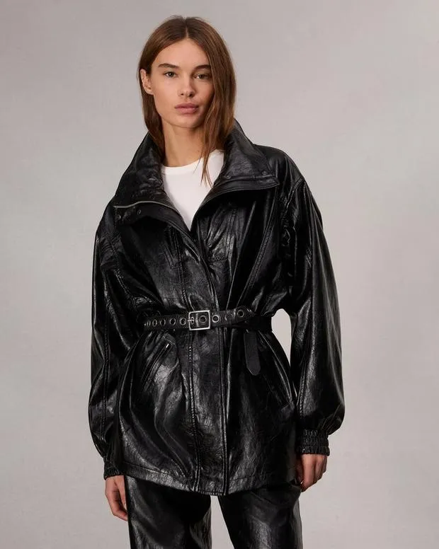 Jackets and Coats Women Rag and Bone Monica Faux Leather Jacket Black