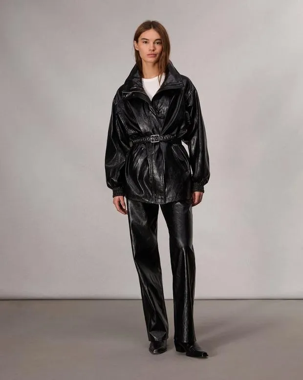 Jackets and Coats Women Rag and Bone Monica Faux Leather Jacket Black