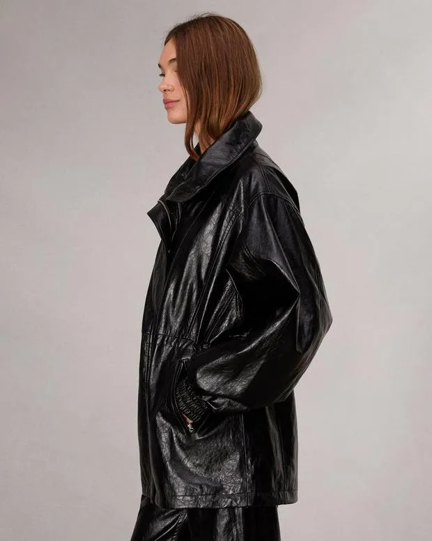 Jackets and Coats Women Rag and Bone Monica Faux Leather Jacket Black