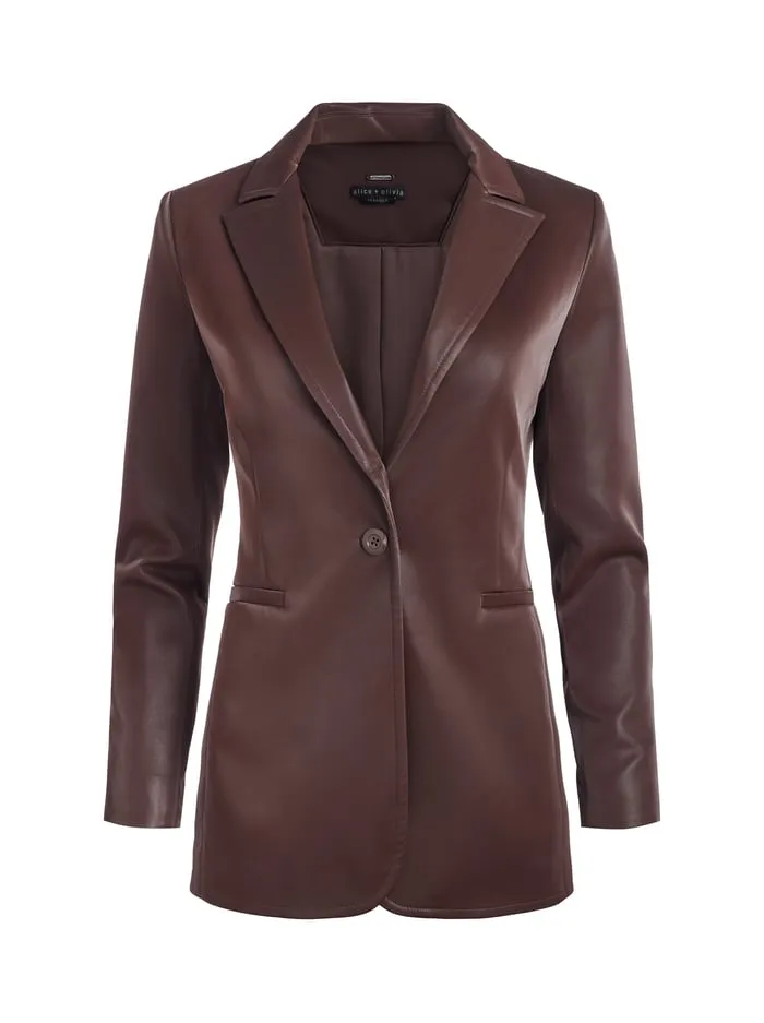 Jackets Coats Women Alice Olivia Breann Vegan Blazer Espresso