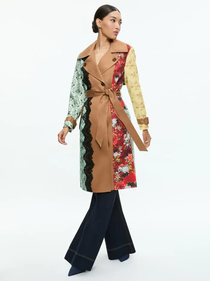 Jackets Coats Women Alice Olivia Keith Midi Trench With Lace Detail Tanmulti