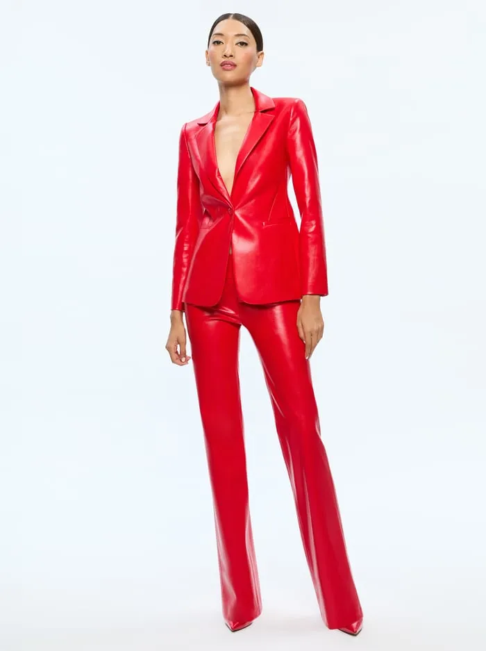 Jackets Coats Women Alice Olivia Macey Vegan Blazer Bright Ruby