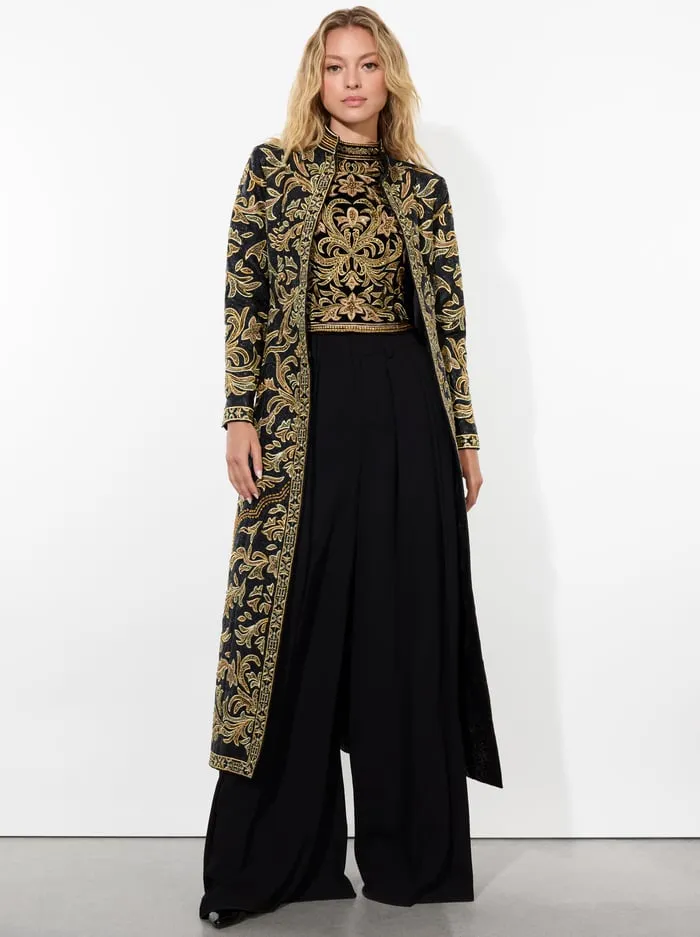 Jackets Coats Women Alice Olivia Thomas Embellished Coat Blackgold