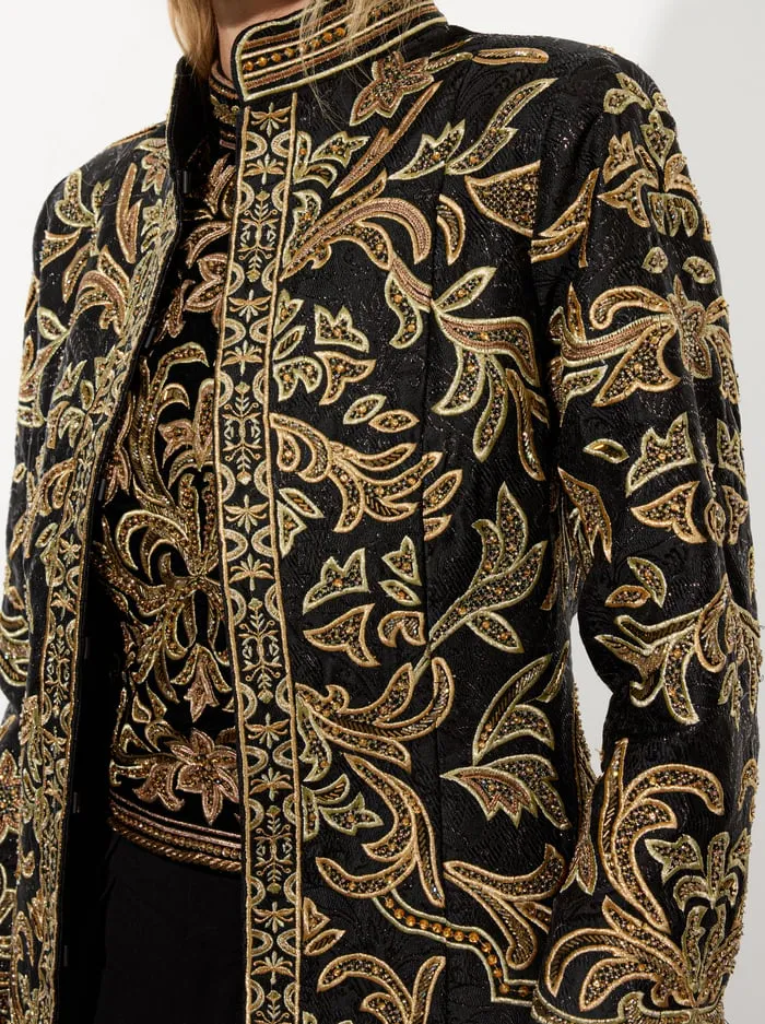 Jackets Coats Women Alice Olivia Thomas Embellished Coat Blackgold