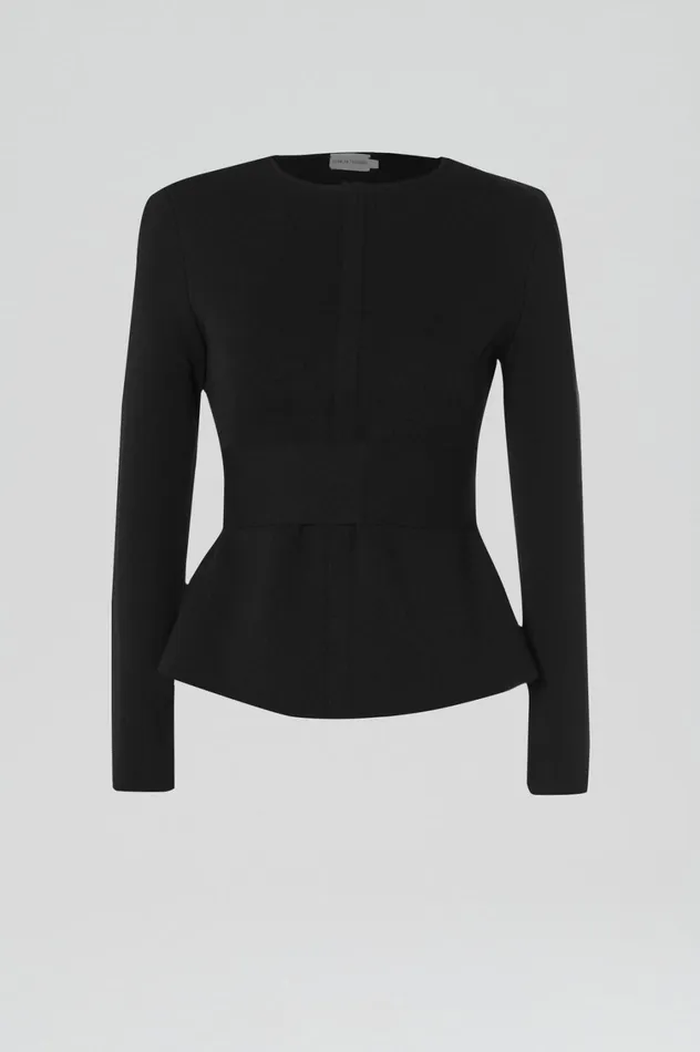 Jackets Women Scanlan Theodore CREPE KNIT CURVED HEM JACKET Black Jackets Women Scanlan Theodore CREPE KNIT CURVED HEM JACKET Black