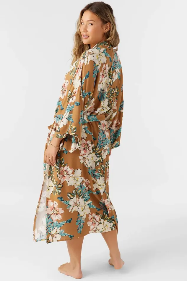 JACKEY PRINTED KIMONO DRESS Tobacc Brw Women O039NEILL Swim