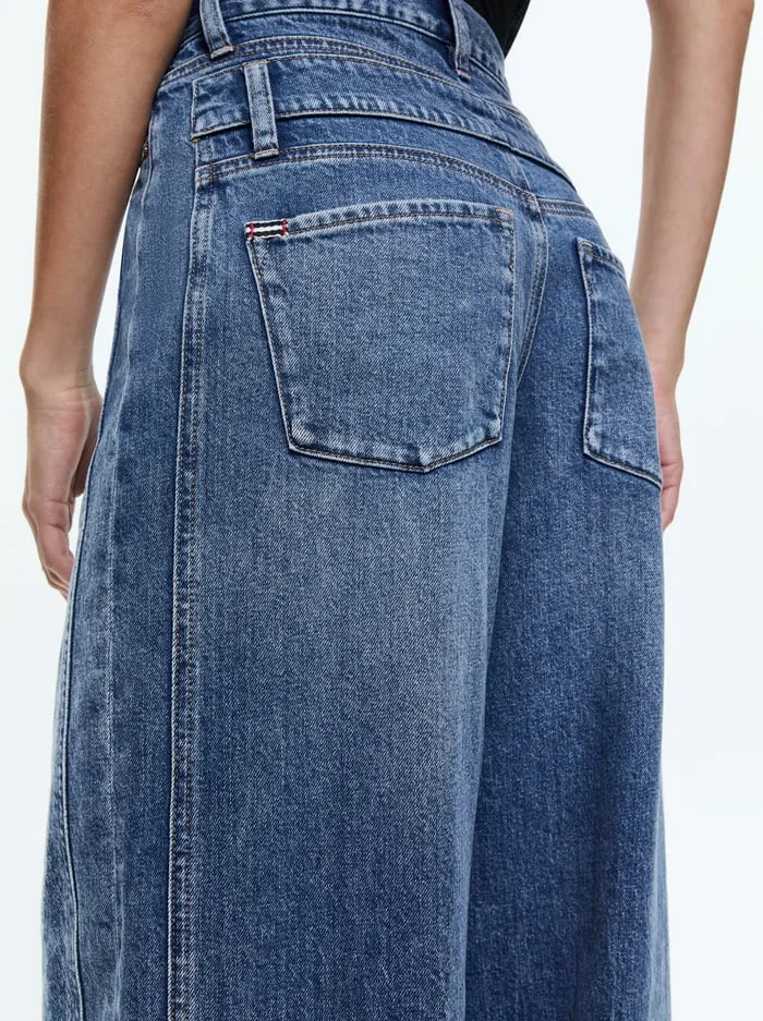 Jeans Women Alice Olivia Double Waist Cool Jean Brooklyn Blue