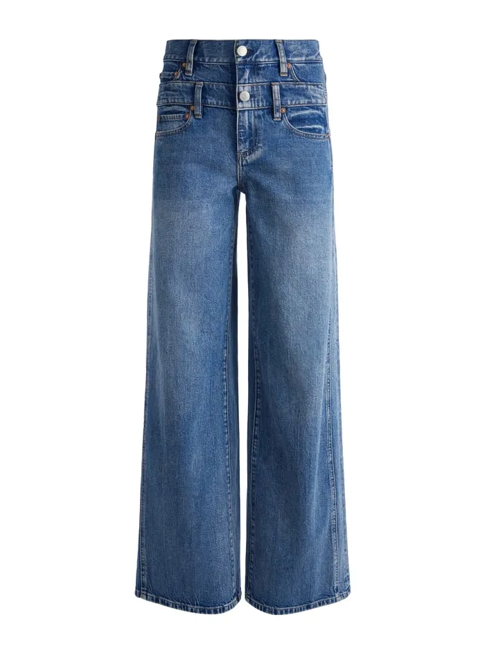 Jeans Women Alice Olivia Double Waist Cool Jean Brooklyn Blue