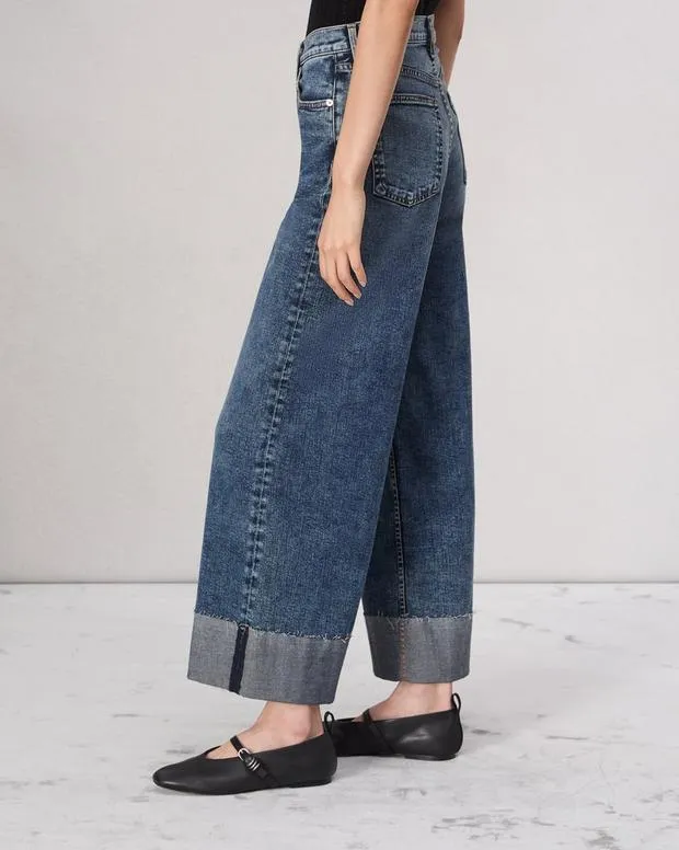 Jeans Women Rag and Bone Sofie Ankle Wide Leg Jean Vintage Stretch Denim Leland